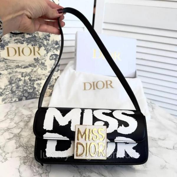 Miss_Dior_2025_Black_Dior_Flap_Shoulderbag_With_OG_Box_Dust_Bag_&_2belts_Black_D2426(LB)