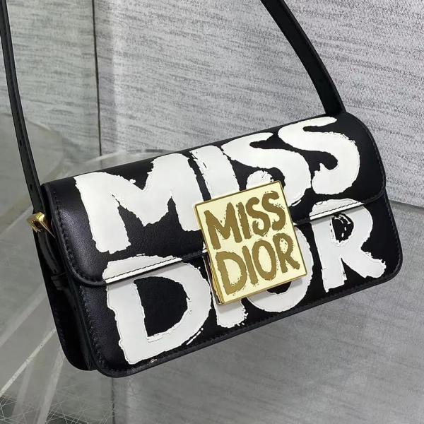 Miss_Dior_2025_Black_Dior_Flap_Shoulderbag_With_OG_Box_Dust_Bag_&_2belts_Black_D2426(LB)