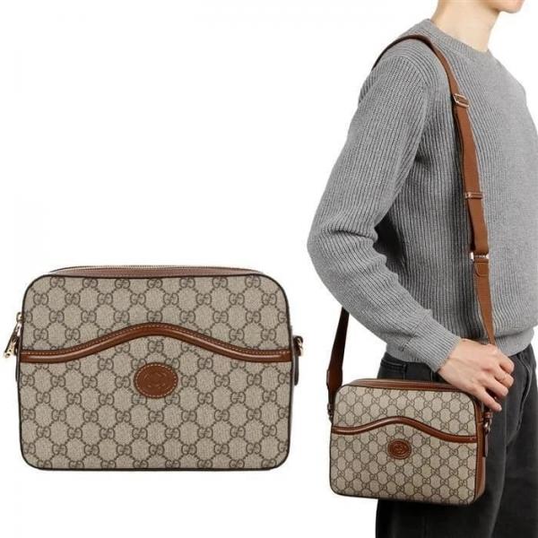 Gucci_GG_Supreme_Messenger_Unisex_Bag_Brown_Leather_With_OG_Box_&_Carry_Bag_645452(LB)