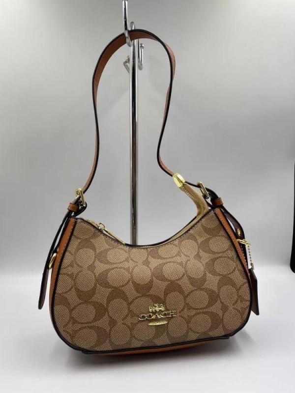 Coach_Kleo_Hobo_In_Signature_Canvas_With_Box_&_Dust_Bag_&_Sling_Belt_Apricot_Brown_C8470(LB)