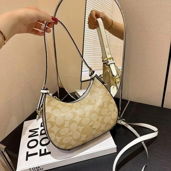 Coach_Kleo_Hobo_In_Signature_Canvas_With_Box_&_Dust_Bag_&_Sling_Belt_Apricot_White_C8470(LB)