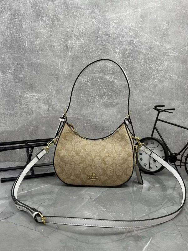 Coach_Kleo_Hobo_In_Signature_Canvas_With_Box_&_Dust_Bag_&_Sling_Belt_Apricot_White_C8470(LB)