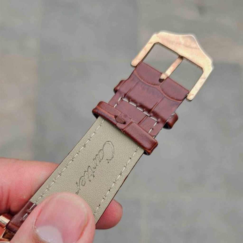 Cartier Leather Brown Automatic Watch D