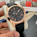 Fossil Grant Leather Belt Black Copper Watch
