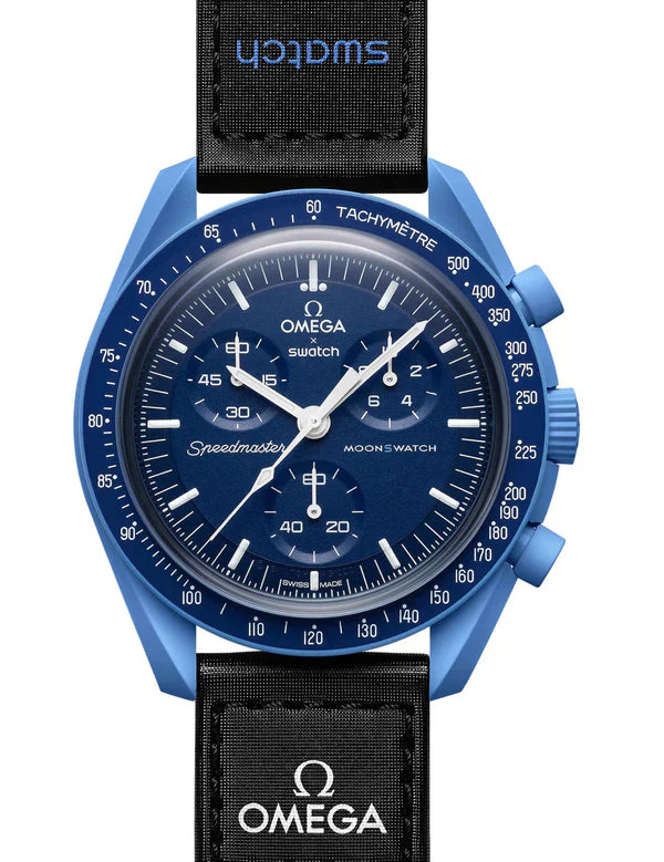 Swatch x Omega Blue Dial/Black Strap Bioceramic Moonswatch Mission to Mercury OG-1028