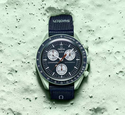 Swatch x Omega Black Dial with Green Case/Black Strap Bioceramic Moonswatch Mission to Mercury OG-1032
