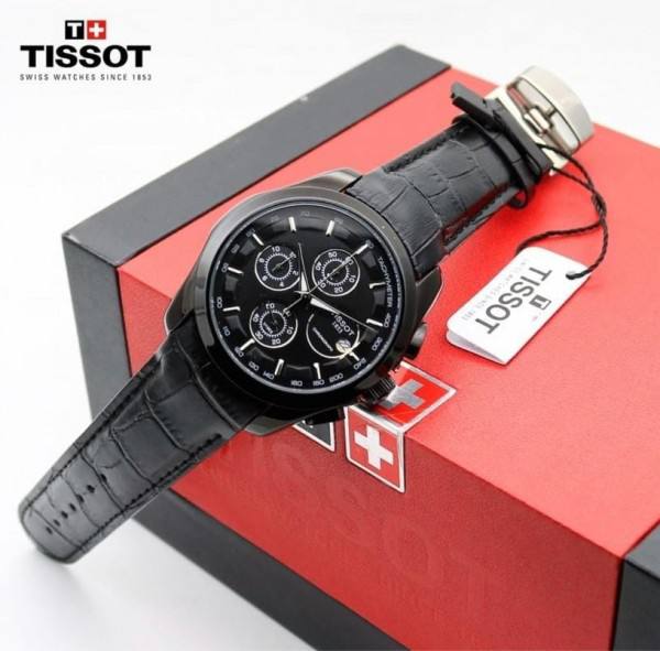 BLACK LEATHER BELT WATCH  TW1853