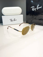 Rayban Gold Brown Sunglass 1122