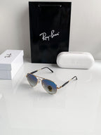 Aviator Gold Blue Shade Sunglass