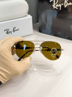Rayban Gold Brown Sunglass 1122