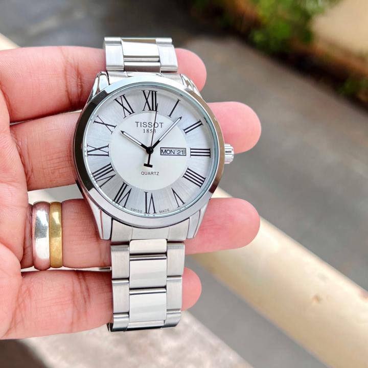 Carson Silver Chain Watch