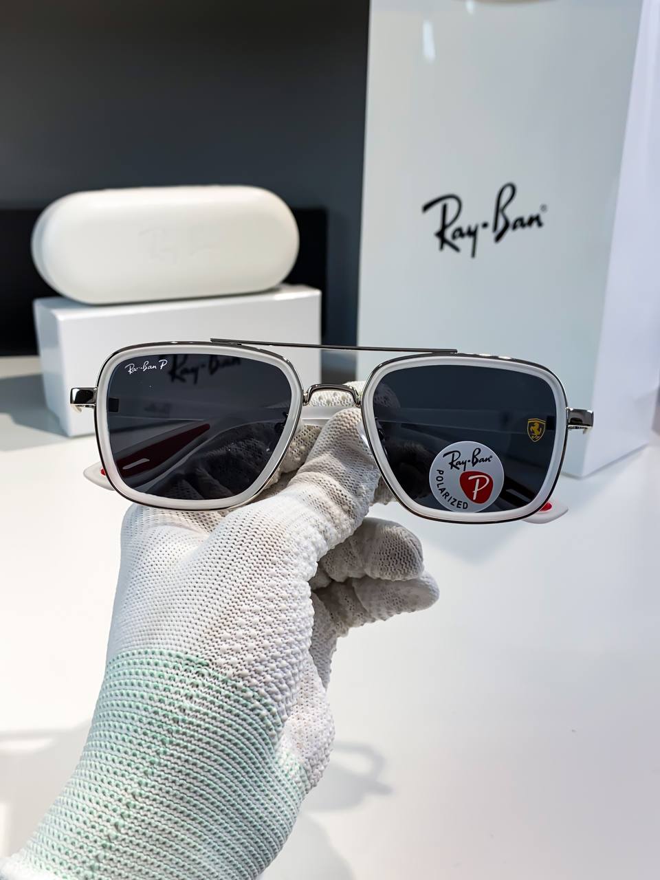 Rayban White Black Sunglass