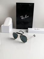 Aviator Gold Black Bar Sunglass