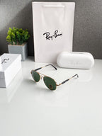 Aviator Gold Green Sunglass